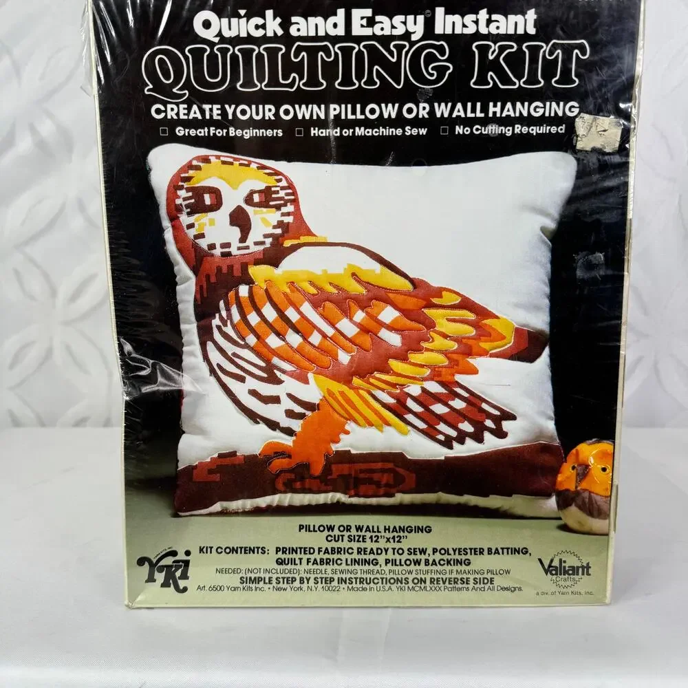 Quick & Easy Instant Quilting Kit Brown Owl Pillow Wall Hanging‎ Valiant 6507